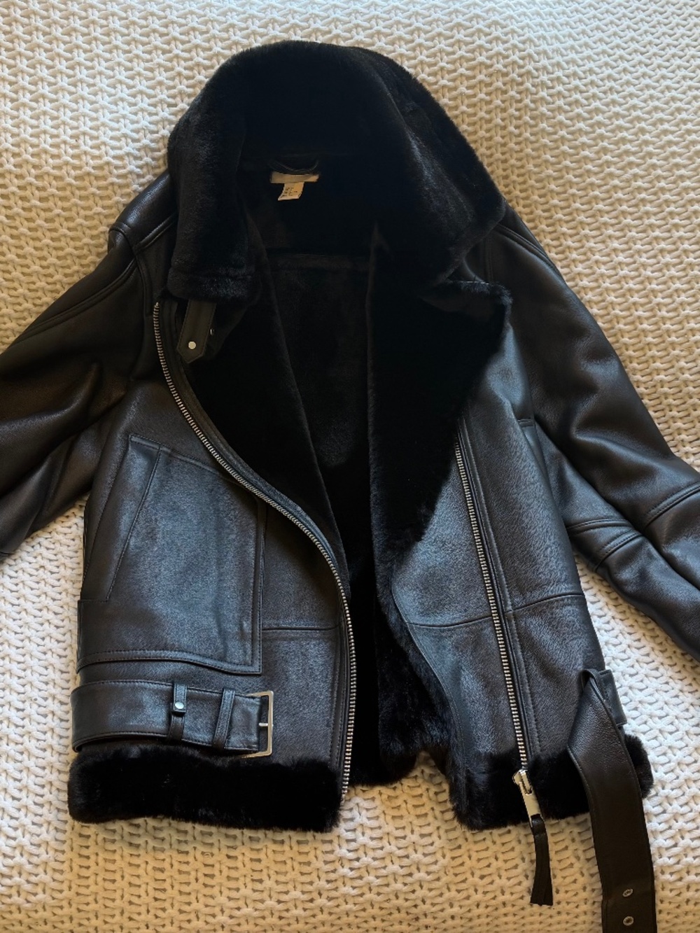 HM Black 100% Leather Jacket